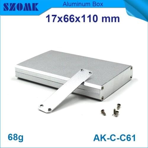 10 pcs/lot electronics boxes extruded case electronic box aluminum in silver color with end panels and 4x screws which fit pcb