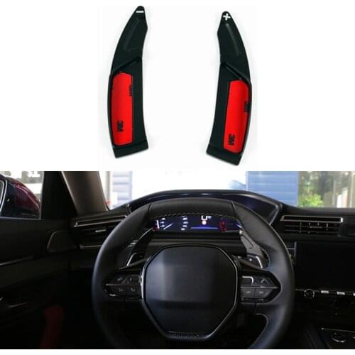 2PCS Car Steering Wheel Shift Paddle Gear Paddles Extender Stickers for Peugeot 2008 3008 5008 508L Car Styling Accessories
