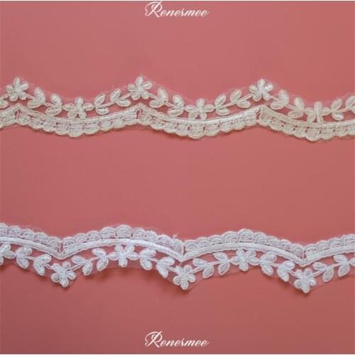3Yards White/Ivory Lace Trimmings for Sewing in Lace Cording Ribbon Craft for Wedding Decoration 4cm SX212