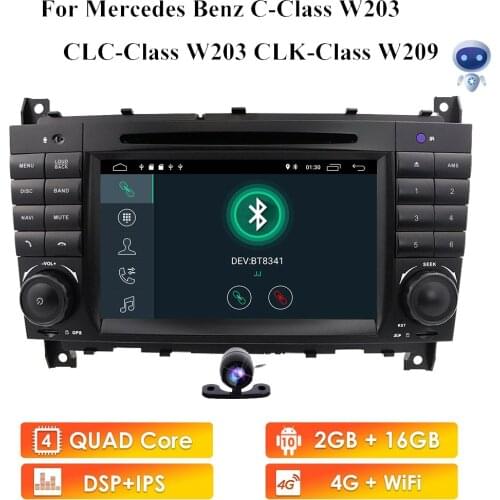 Android 10 2 DIN Car DVD GPS For Mercedes/Benz W203 W209 C-Class C180 C200 CLK200 radio stereo dab swc dvr bt