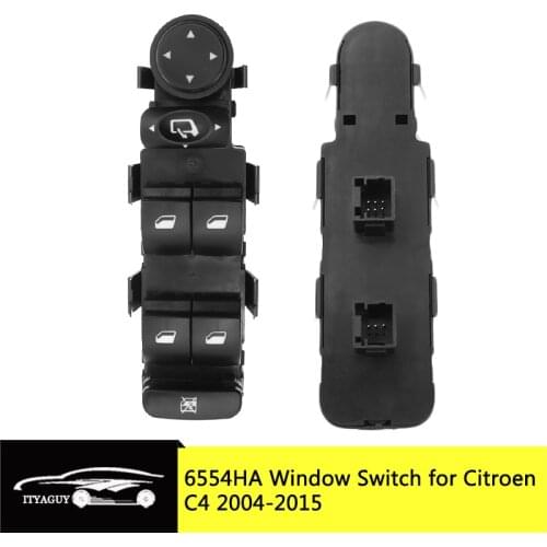 6554.HA 6554HA 6554 HA Car Front Left Driving Side Electric Power Master Window Switch Button Regulator For Citroen C4 2004-2015