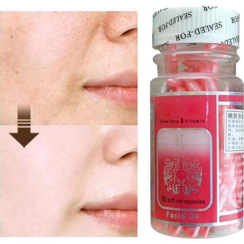 90Pcs/Bottle Vitamin E Face Cream Wrinkle Remover Anti Aging Whitening Capsule Cream Moisturizing Essencen Face Care