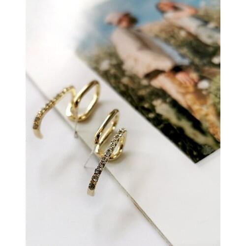 DAVINI Crystal Geometric Metal Earrings Stud Gold Color Minimalist Drop Earrings For Women Female Party Jewelry Gift MG141