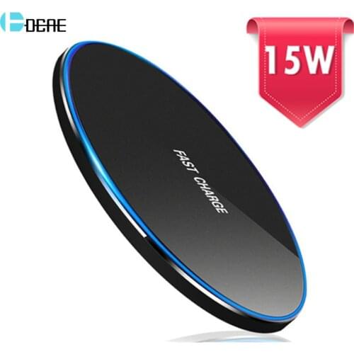 DCAE Qi Wireless Charger Pad 15W Fast Charging for Samsung S20 S10 S9 Note 20 10 9 iPhone 11 XS Max X 8 Airpods Pro Quick Charge