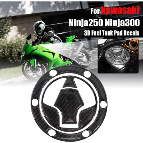 For KAWASAKI NINJA250 NINJA300 Ninja 250 300 Motorcycle Carbon Fiber 3D Fuel Tank Pad Decals Gas Oil Cap Cover Sticker Protector