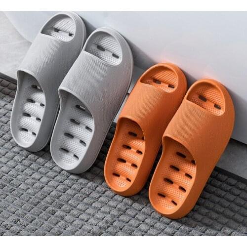 Couple Home Soft Slippers Hollow Out Thick Sole Non-slip EVA Indoor Sandals Flat Slides Ourdoor Light Beach Shoe