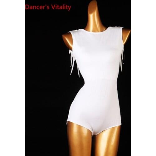 Latin Dance Female Child Adult elegant Body Suit Practice Clothes Modern Dancing Top High-end Custom Performance Onesies
