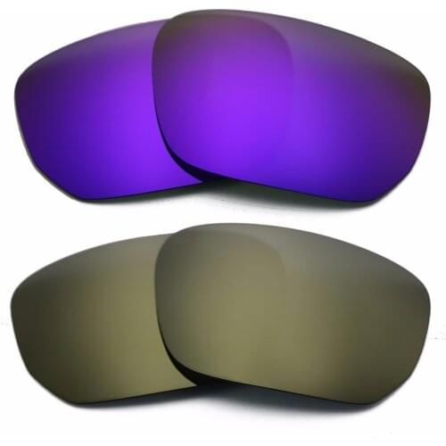 Purple Mirrored & Bronze Gold Mirrored Polarized Replacement Lenses for Style Switch Frame 100% UVA & UVB