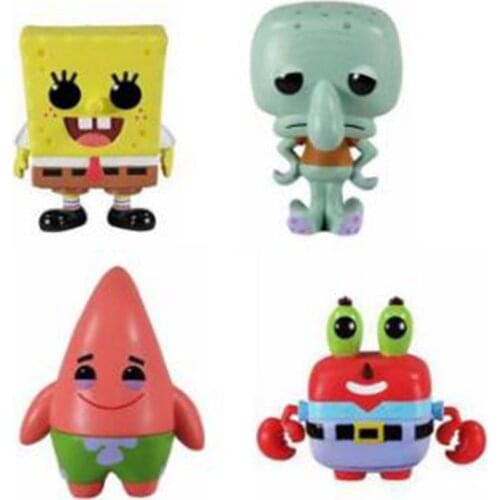 SpongeBob 25# SQUIDWARD 27# PATRICK 26# Mr. Krabs 29# PVC Action Figure Collectible Model toys for chlidren birthday Gift