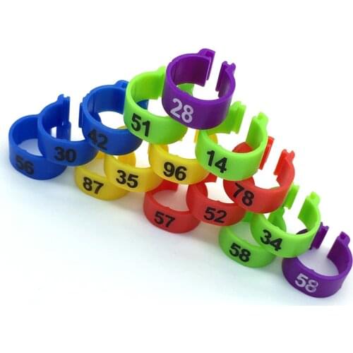 5 colors * 100 pcs Bird color foot ring 1-100 Pigeon rings 10mm Inner diameter Aviculture Tools Pigeons carry ring