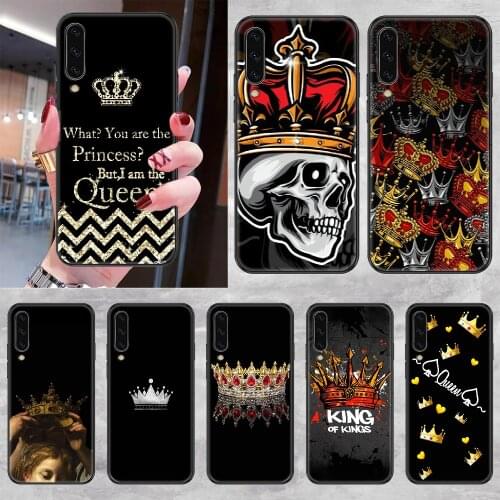Crown King Queen Skull Phone case For Samsung Galaxy A 3 5 7 8 10 20 21 30 40 50 51 70 71 E S 2016 2018 4G black silicone cover