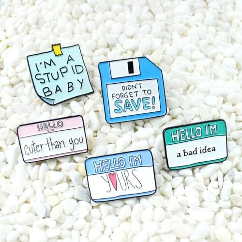 Creative Note paper Guest book Interesting conversation message Enamel brooch Cute for girlfriends Couple badges