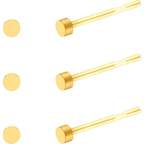 BEADNOVA Dot Circle Earrings Flat Dot Studs Circle Studs for Men Women (2-4mm,Black, Gold, Silver, 3 Pairs)