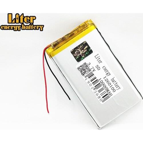 10000mAh large capacity 3.7V polymer lithium battery 1260100 Rechargeable Li-ion Cells For GPS DVD Tablet MID Electric Toys