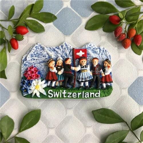 Fridge Magnet European Swiss Resin Fridge Magnet Fine and Vivid Swiss Kids