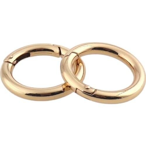 Metal Round Carabiner Snap Clip Trigger Gold Color Inner 1'' Spring Gate O Ring Openable Keyring DIY Accessorie(10pcs)