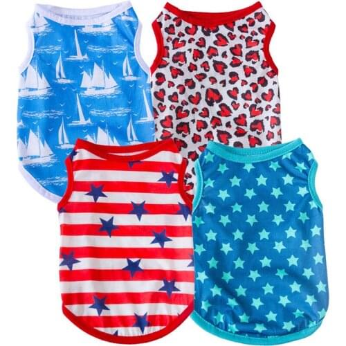 Cute Pet Vest Cotton T Shirt Dog Summer Clothes Puppy French Bulldog Pug Apparel Costumes Pets Coat Medium Dogs Clothing