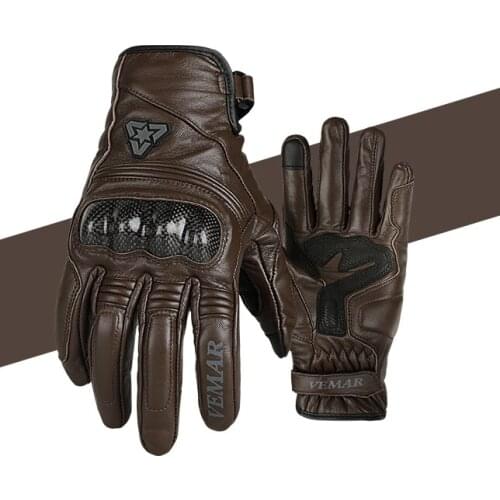 Motorcycle carbon fiber leather gloves bicycle gloves riding racing anti-fall touch screen rider equipment four seasons 2 colors
