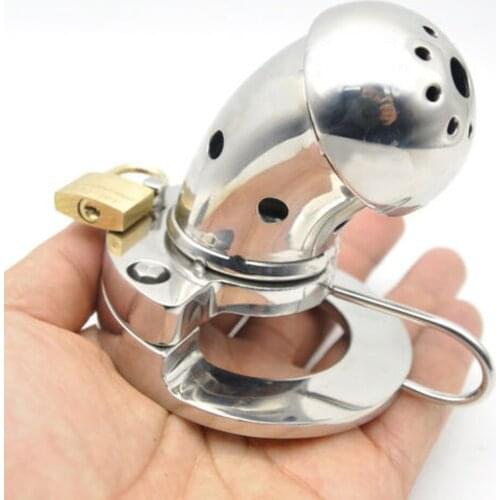 Male Long Chastity Cage Mens Stainless Steel Locking Belt Device 2 Ways To Lock Cock Ring Chastity Gay Male Chastity