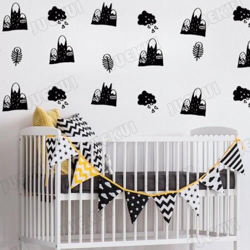 3 Different Pattern Hill Grass Cloud Wall Stickers for Babies Bedroom Sweet Home Decor Vinyl Wallpaper Art Murals Poster TA347