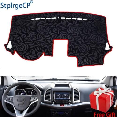 Rose Pattern Non-slip Car Dashboard Cover Dash Mat Pad DashMat ANti-UV Car Sticker for JAC REFINE S3 2013 2014-2016 Car Styling