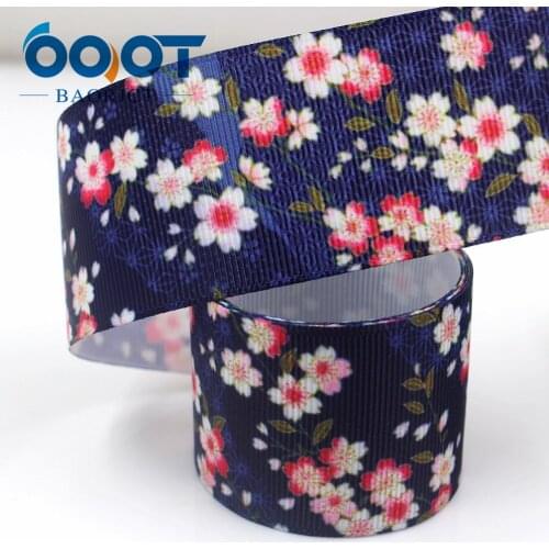 OOOT BAORJCT I-181201-292,38mm 10yards spring flower Ribbons Thermal transfer Printed grosgrain,clothing DIY handmade materials