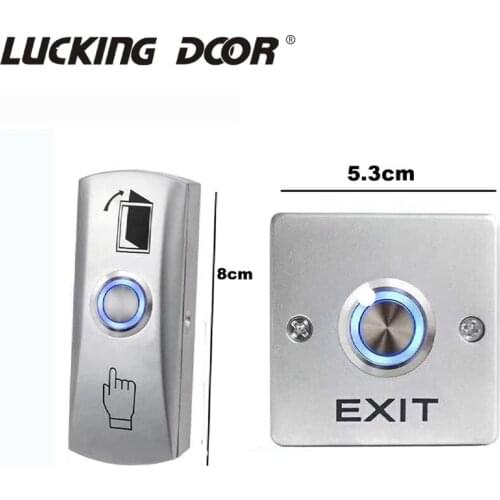 Backlight Zinc Alloy GATE DOOR Exit Button Exit Switch For Door Access Control System Door Push Exit Door Release Button Switch