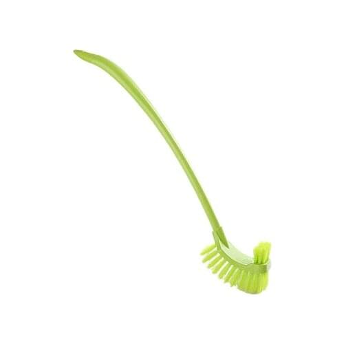 Portable bathroom cleaning bent handle toilet brush