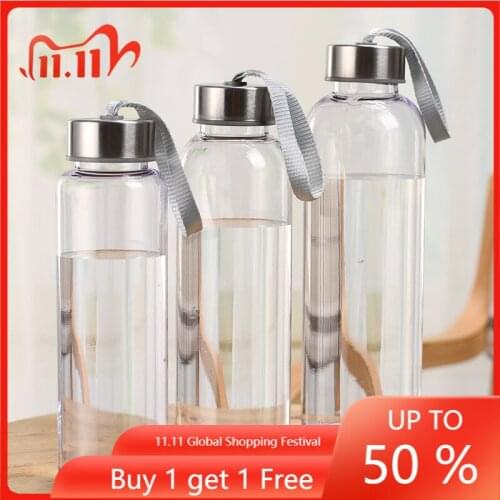 Outdoor Sports Portable Water Bottles Plastic Transparent Round Leakproof Travel Carrying for Water Bottle Drinkware sale 3