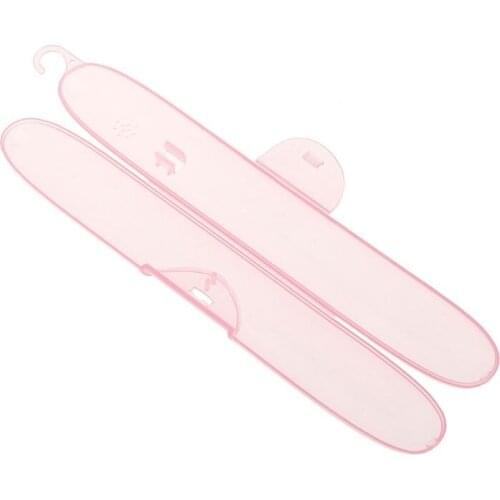 23x3.5x3cm Plastic Toothbrush Holder Box Transparent Travel Portable Protective Storage Case Organizer With Lock Hook 4