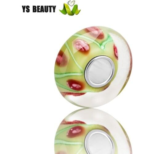 Pink rose glass beads S925 core lamp beads Murano glass beads suitable for European charm girls beaded personality bracelets