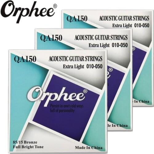 Orphee QA150 010-050 Acoustic Guitar Strings 80/15 Bronze Hexagonal alloy Vacuum Packaging guitar parts 3 set