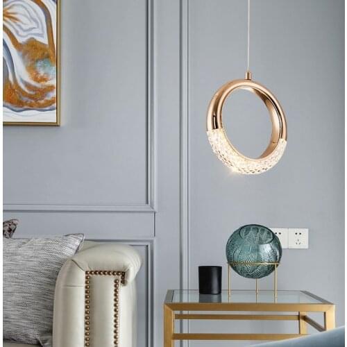 LED Ring Small Chandelier Nordic Art Earrings Lamps And Lanterns Living Room Decoration Home Bedroom Bedside Hanging Lights