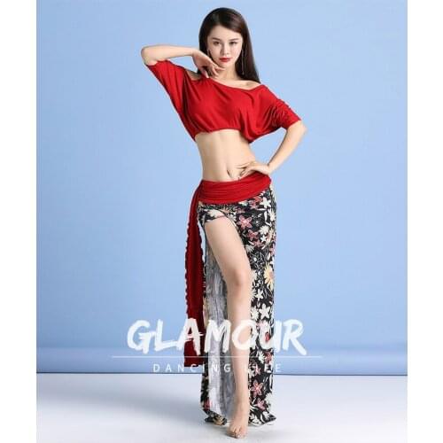 Belly Dance Costume set modal top and flower skirts Performance Oriental Competition Bellydance Professional Practice Wear Suits