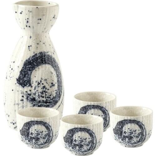 50-250ml Ceramic Wine Cup Set Creative Wine Gift Sake Restaurant Liquor Divider Vintage Hip Flask Shochu Vodka Drinkware