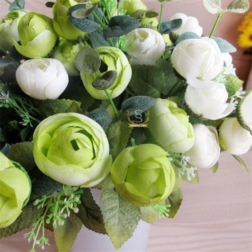 Spring decoration 10 head decorative rose bouquet real touch silk flowers artificial roses party weding decoration home decor