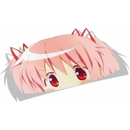 Personality Puella Magi Madoka Magica Peek Anime Big Head Vinyl Cartoon Car Sticker Window Trunk Decal Apply To Car Window