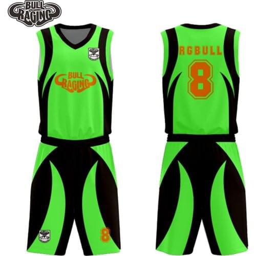 Adult size V collar shortsleeve sublimation basketball kit basketball jersey supplier