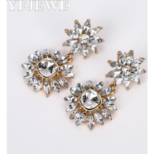 YFJEWE new fashion personality metal chain tassel long earrings rhinestone gold-color jewelry wholesale gifts bijoux all match