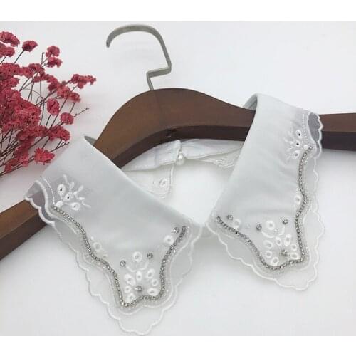 Women Handmade Beading Lapel Fake Collar Jewelry Girls Shirt Detachable Collars Necklace Choker False Collar Accessories