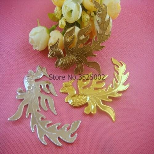 10pairs 5*8cm Phoenix Filigree Flower Wraps Connectors For DIY Jewelry Making Headgear accessories