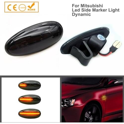 2pcs LED Turn Signal Lights Dynamic Side Indicator Flowing Side Marker Repeater For Mitsubishi Qutlander I-Miev Eclipse Pajero