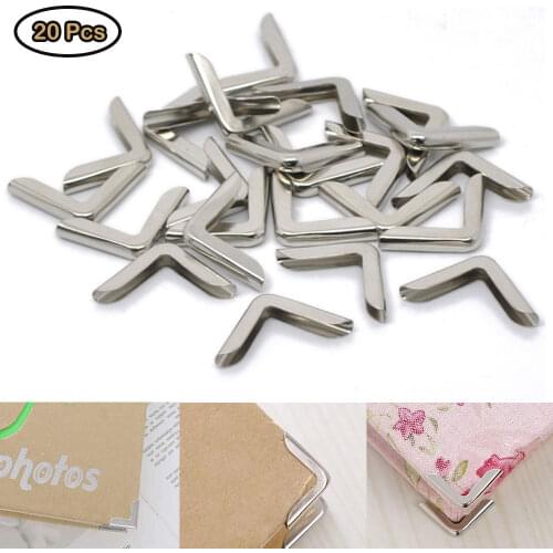 20Pcs Book Scrapbook Box Corner Protectors Scrapbooking Albums Menus Folders Box Bags Metal Corner Protectors