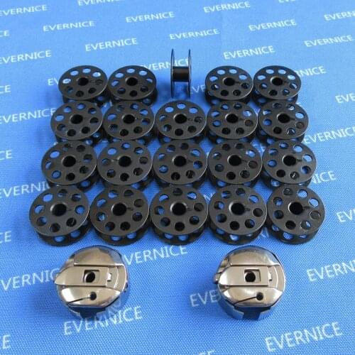 2 BOBBIN CASE 2130104-301A + 20 Bobbins for Seiko LZH-EVL LZH-EVLC Stager TOYOTA ELTAC