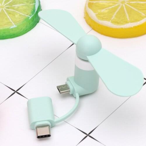 2in1 Type C Micro USB Mini Fan Cooler for Samsung Xiaomi Huawei HTC Cell Phone