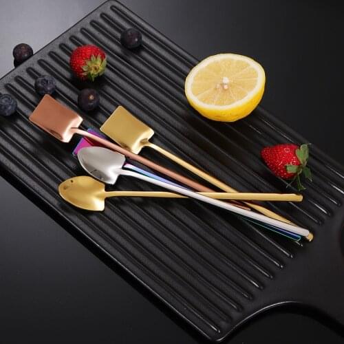 304Stainless Steel Long Handle Coffee Spoon Shovel Creative Ice Spoons Tea Spoons Cocktail Mixing Spoon Flatware Bar accessories