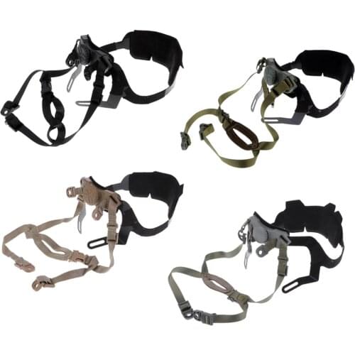 4 Points Helmet Chin Strap w/ Screws & Nuts for Fast ACH MICH Helmet, H-Nape Pad Harness