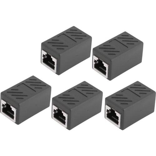 5Pcs RJ45 Inline Coupler Extender Female to Female Cat7 Cat6 Cat5e Ethernet LAN Network Cable Wire Adapter Converter Connector
