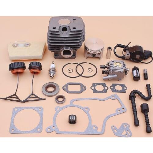 52mm Cylinder Piston Kit For Stihl 038 MS380 Carburetor Ignition Coil Air Fuel Oil Filter Line Seal Cap Gasket Set 1119 020 1202