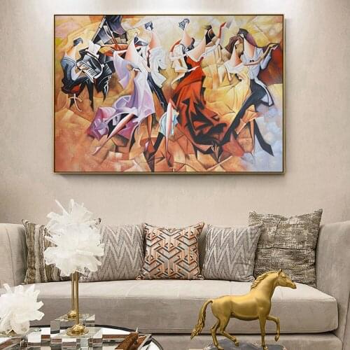 Abstract Banquet Sexy Lady Party Canvas Paintings On the Wall Art Posters And Prints Moden Dancers Canvas Picture For Lving Room